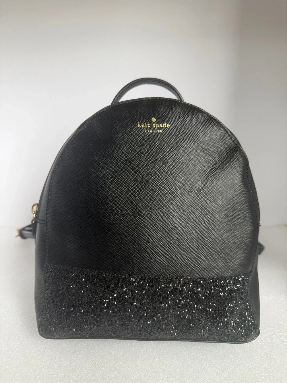 KATE SPADE Greta Court Sammi Black Glitter Small Backpack